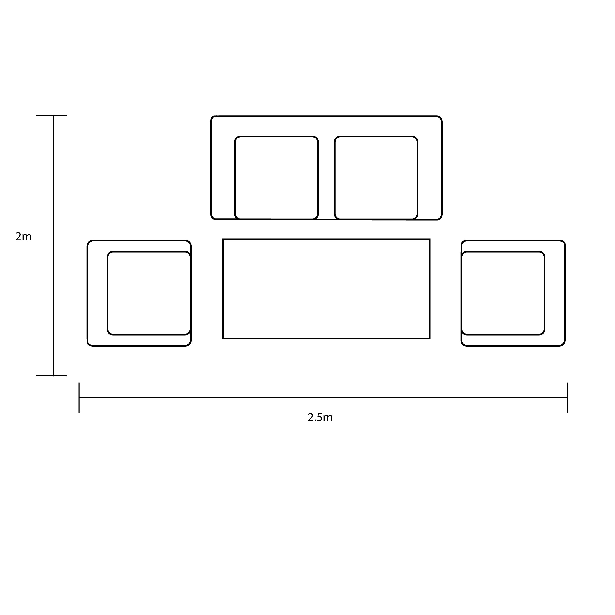 Sahara 2 Seat Lounge Set footprint